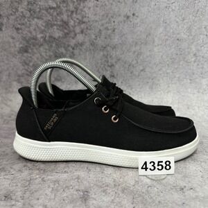 Skechers BOBS Slip-ins Womens 7 Black Skip Cute Spot Twist Canvas Sneakers